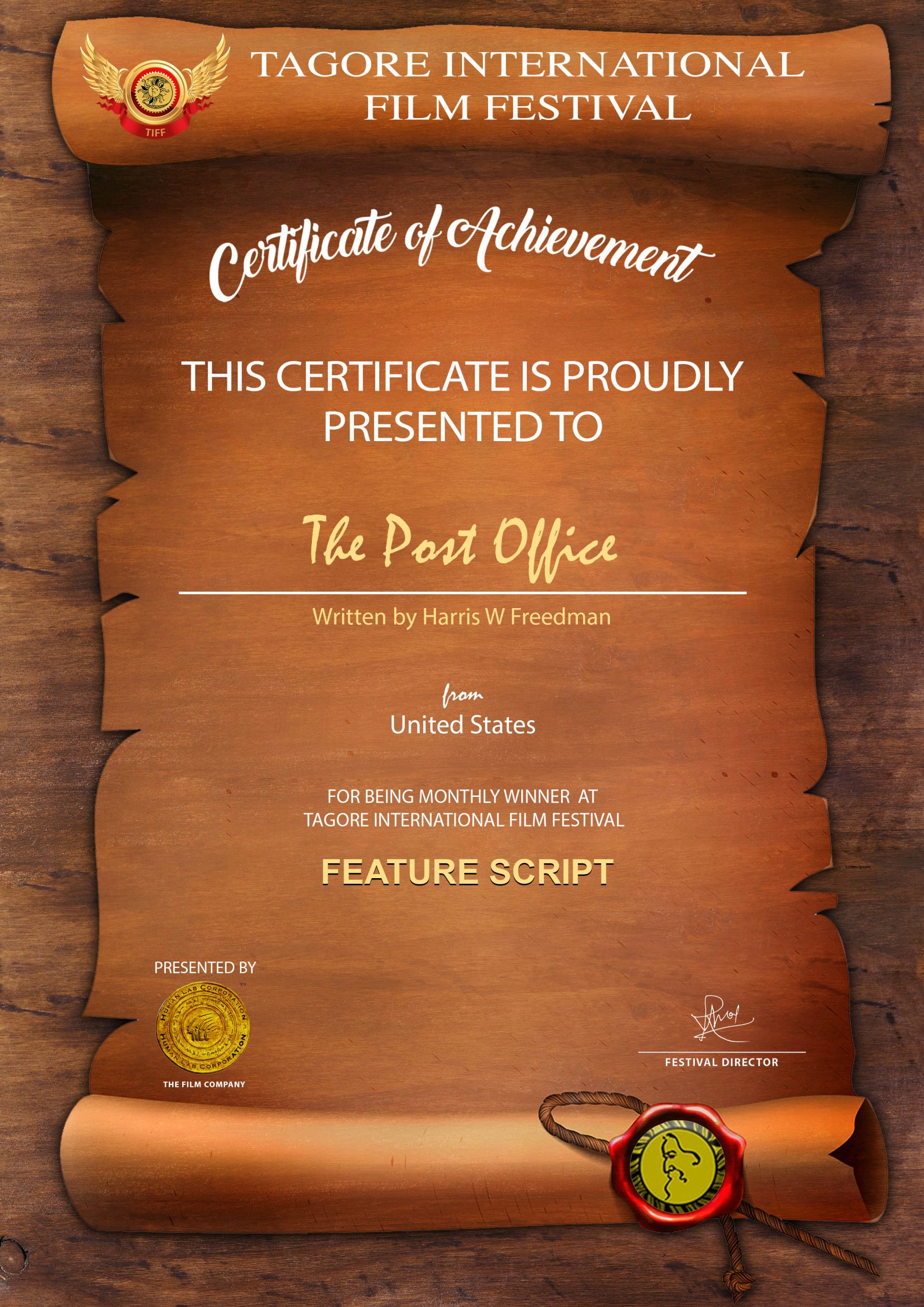 The Post Office – Award Winner – Tagore International Film Festival